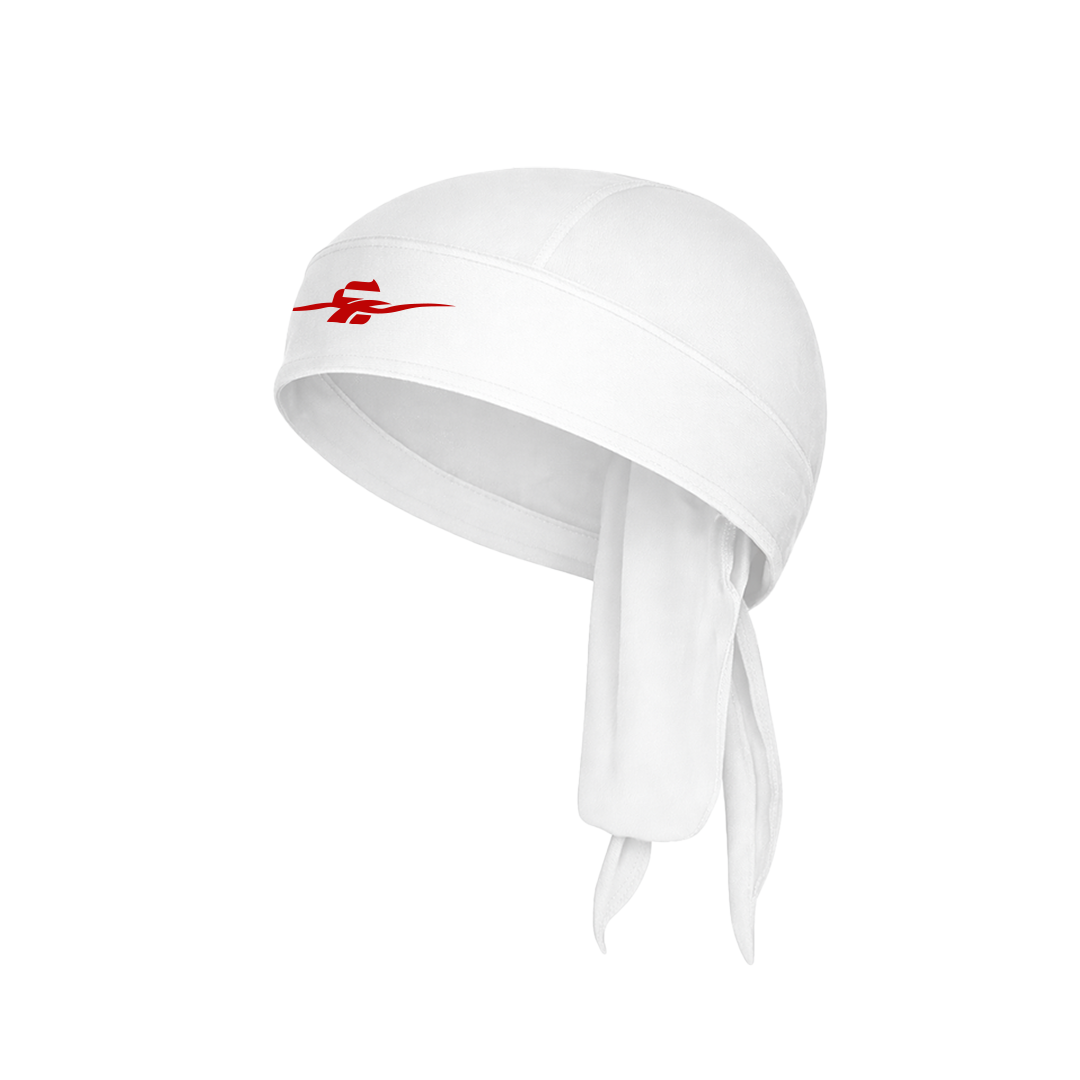 White Bandana "Crossed Logo" Red