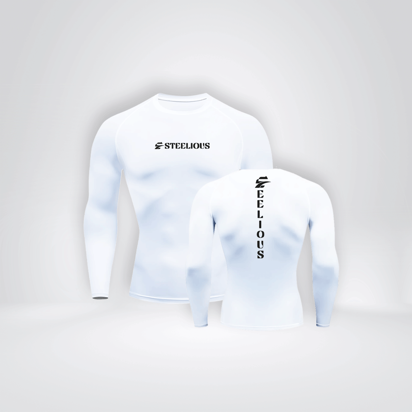 The "STEELIOUS" Long Sleeve White Compression Shirt