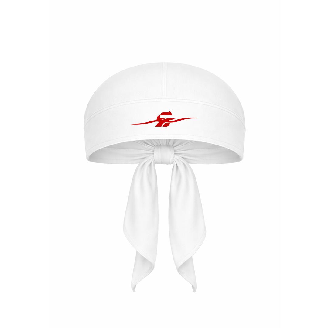 White Bandana "Crossed Logo" Red