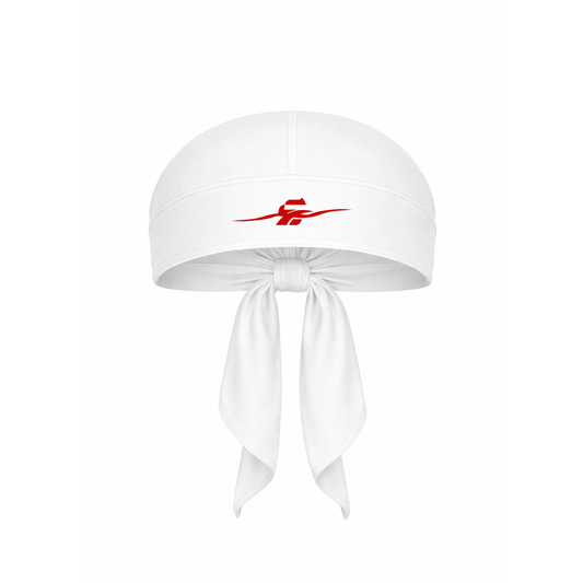 White Bandana "Crossed Logo" Red