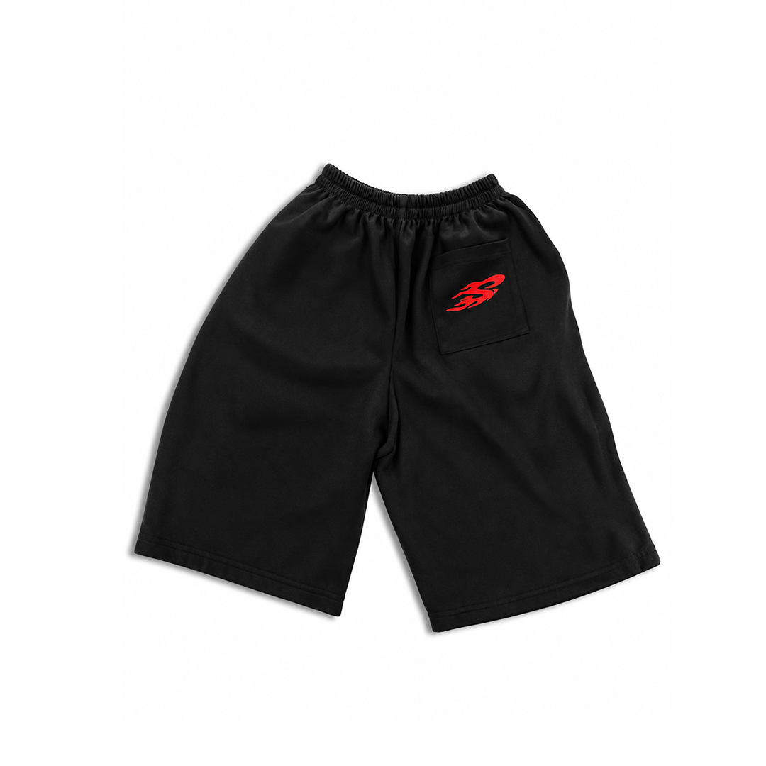 The Red "Dragon Warrior" Black Shorts