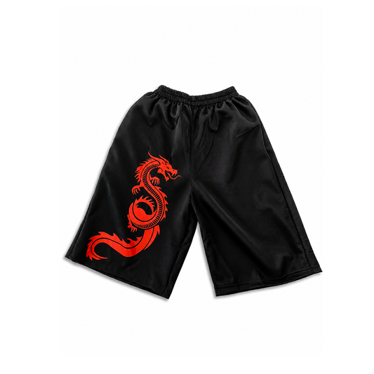 The Red "Dragon Warrior" Black Shorts