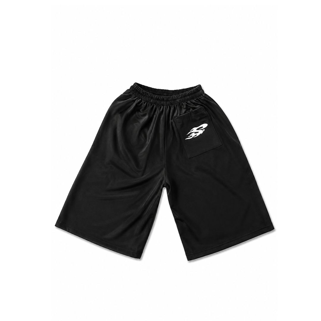 The White "Dragon Warrior" Black Shorts