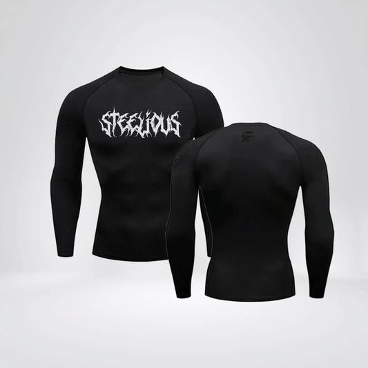 The "BLACK THUNDER" Long Sleeve Black Compression Shirt