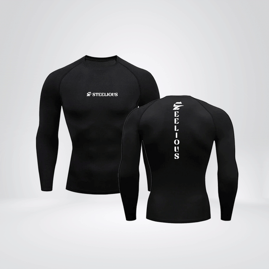 The "STEELIOUS" Long Sleeve Black Compression Shirt