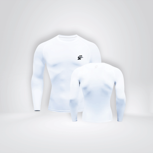 The "STEELIOUS" Long Sleeve White Compression Shirt